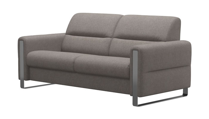 Stressless Fiona 2.5 Seater Sofa Steel Arm in Clover Mole Fabric